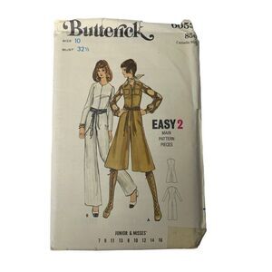 Vintage 70s Butterick 6053 Pattern Jr Misses 7-16 Jumpsuit Two Lengths Uncut